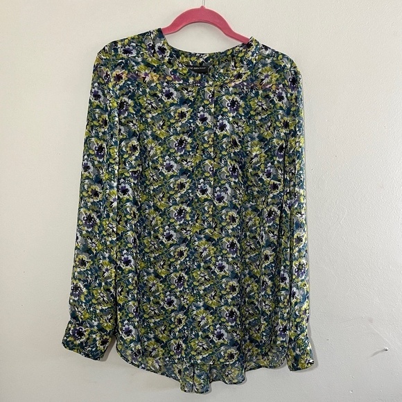Lane Bryant Floral Top 18 Green Euro Summer Boho Western Neutral Cowgirl Classic - Picture 11 of 13